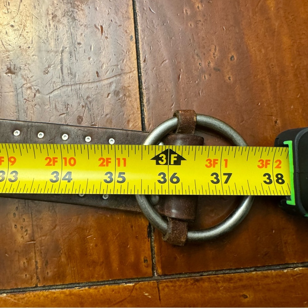 J.Crew Womens Size Small Brown Leather Rivet Adjustable Ring Belt - Picture 10 of 10